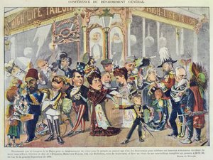 Annonce for en parisisk tøjsmed med henvisning til den første fredskonference i Haag i 1899, fra 